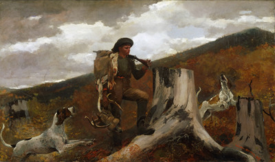 A Huntsman and Dogs Winslow Homer